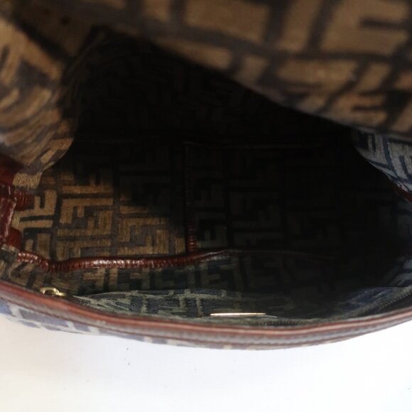 Womens Fendi Zucca Mini Mama Baguette Velour Velvet Leather Shoulder Handbag - Picture 13 of 16